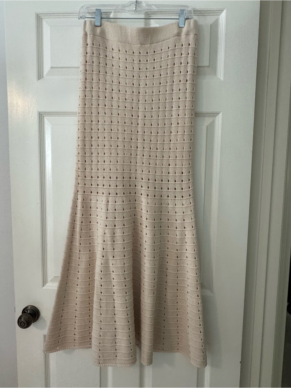 Hausen Cream Knit Eyelet Maxi Skirt - Picture 2 of 6
